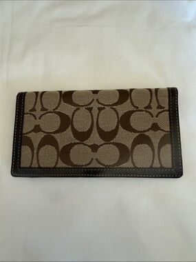 Coach Brown Signature Canvas Long Wallet